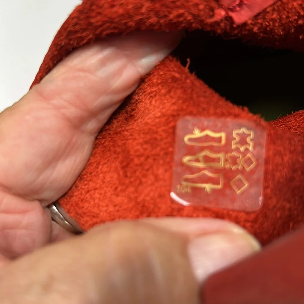 SANITA Red Suede. Clogs. Wood Heeled. 38/7.5 - Picture 8 of 12